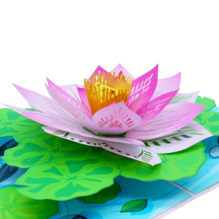 detail of lotus flower pop up card