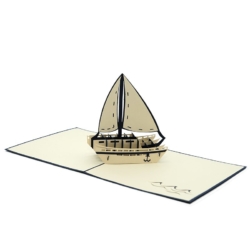 Simple Sailboat pop up card slant