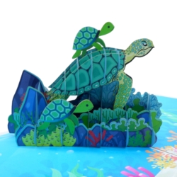Sea Turtle pop up card detail