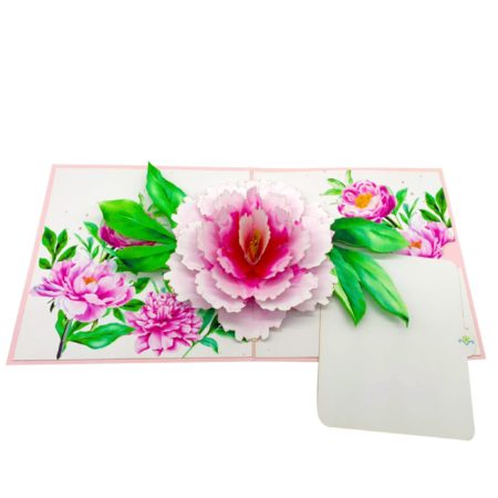 Pretty in pink peony pop up card