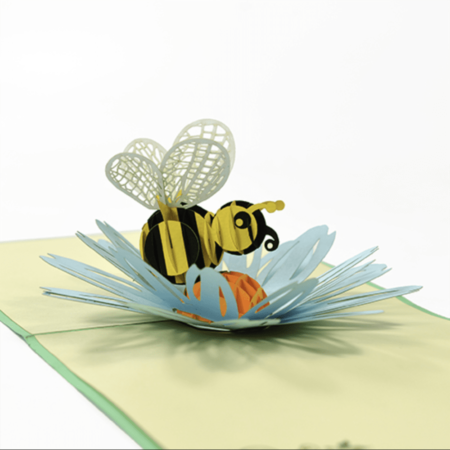 Bee & Daisy pop up card detail