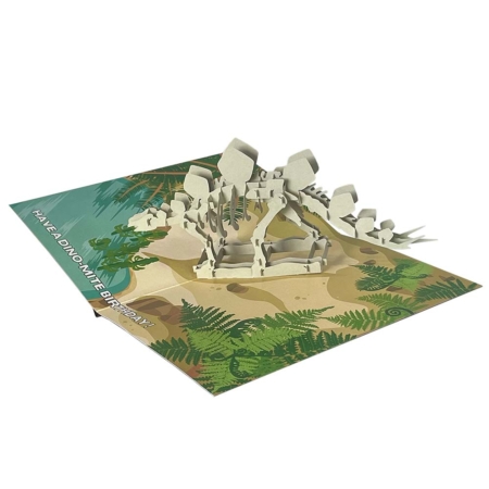DINO-MITE Stegosaurus dinosaur open pop up card