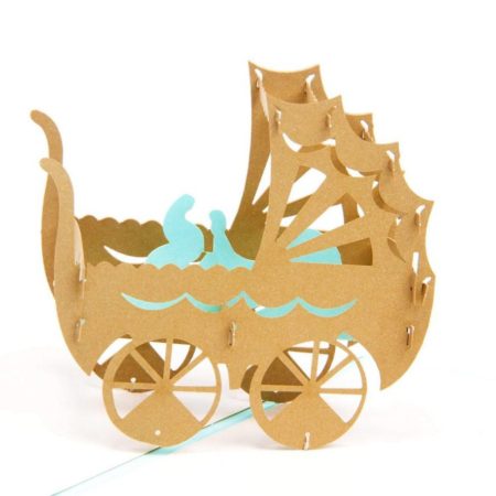 baby carriage pop up card