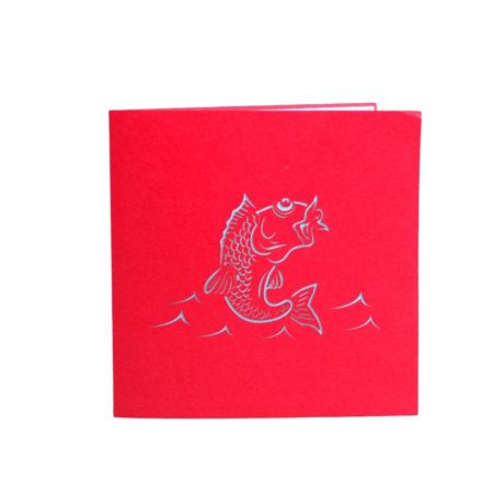 Koi Fish and Lotus pop up card cover