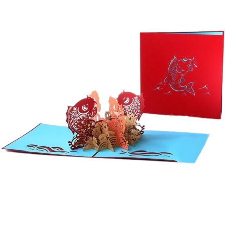 Koi Fish and Lotus pop up card and cover