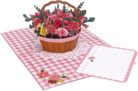 What a Beautiful Day Basket of Roses with note card