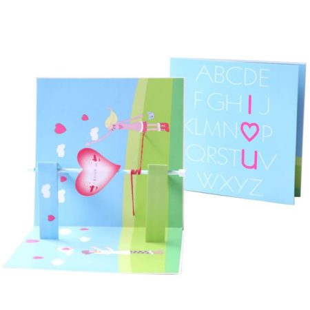 Twirly Heartbeat Love pop up card open with cover