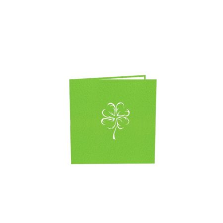 Good Luck Shamrock 4 leaf clover pop up card cover