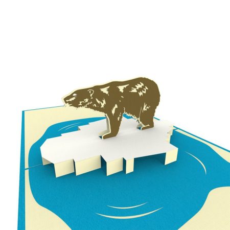 polar bear on ice pop up card