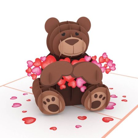 Teddy Bear pop up card detail