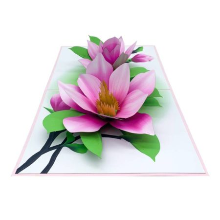 SWEET PINK MAGNOLIA ~ Pink Flower Pop Up Card