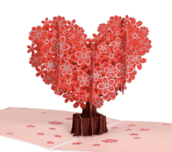 Power of love heart tree pop up card