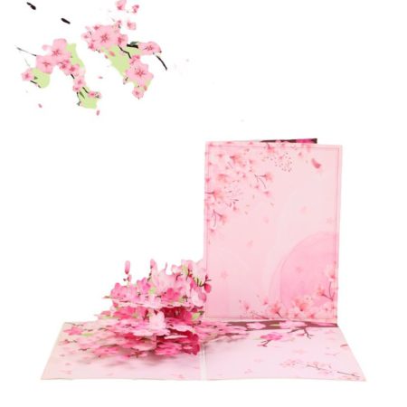 Cherry Blossom with branch and cover pop up card