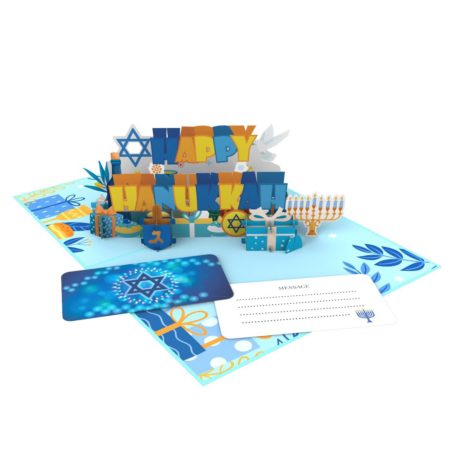 Hanukkah Sameach! ~ Happy Hanukkah Pop Up Card with note card