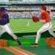 Batter faces pitcher in 3D baseball pop up card from Open Card Now.